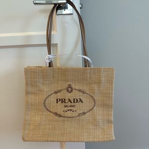 Prada Raffia Beach Tote - St Barths Exclusive. Never used!